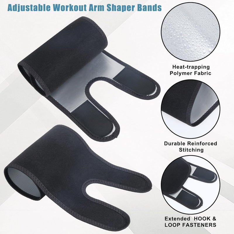 Donason Store Women's Arm Trimmers 2Pcs Adjustable Sweat Arm Shaper Bands Compression Workout Sleeves Sauna Wraps for Flabby Arms - Image 5
